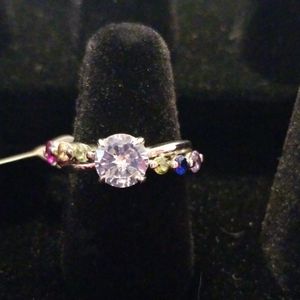 Multi colored stone ring